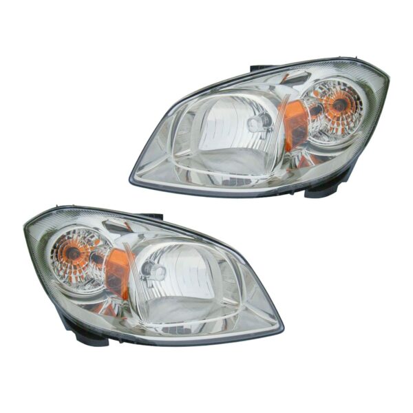 Smoked Lens Headlight Headlamp Left & Right Pair Set for Chevy Cobalt Pontiac G5