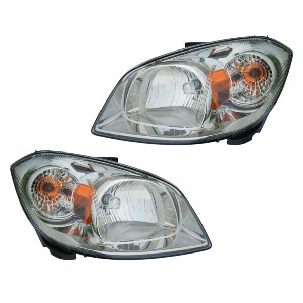 Smoked Lens Headlight Headlamp Left & Right Pair Set for Chevy Cobalt Pontiac G5