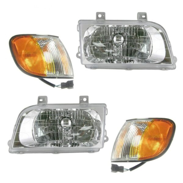 Headlight Parking Marker Lamp Kit Set of 4 for 01-02 Kia Sportage New