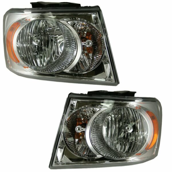 Headlights Headlamps Left & Right Pair Set for 07-09 Dodge Durango