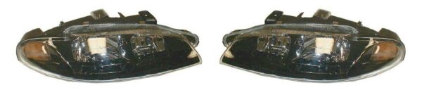 Headlights Headlamps LH Left & RH Right Pair Set for 97-99 Mitsubishi Eclipse