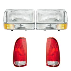 Headlight Parking Light Tail Lamp Kit Set of 6 for 99-04 Ford Super Duty Truck