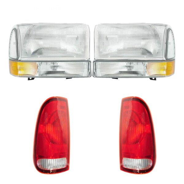 Headlight Parking Light Tail Lamp Kit Set of 6 for 99-04 Ford Super Duty Truck