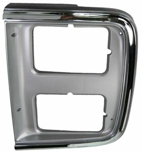 Chrome Headlight Headlamp Trim Bezel Driver Side Left LH Compatible with 85-91 Chevy GMC Van