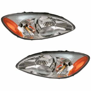 Headlights Headlamps Left & Right Pair Set for 00-07 Ford Taurus