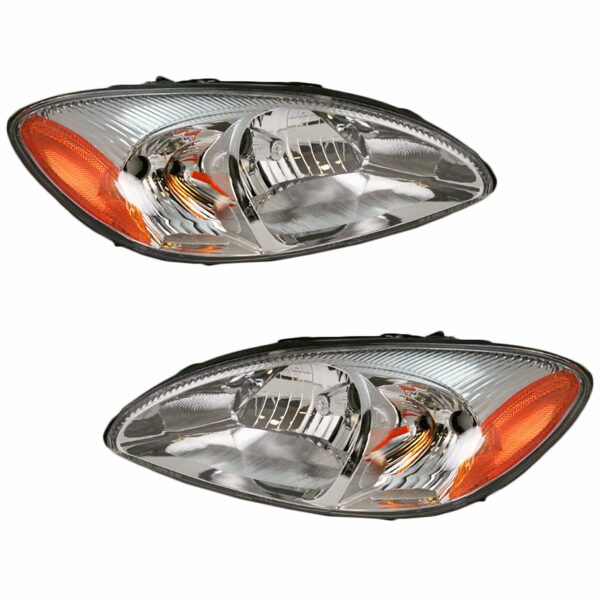 Headlights Headlamps Left & Right Pair Set for 00-07 Ford Taurus