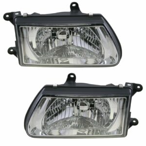 Headlights Headlamps Left & Right Pair Set for 00-02 Isuzu Rodeo Honda Passport