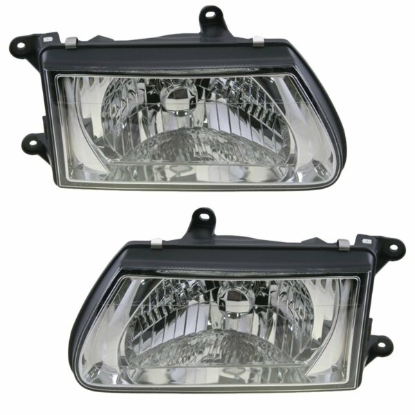 Headlights Headlamps Left & Right Pair Set for 00-02 Isuzu Rodeo Honda Passport