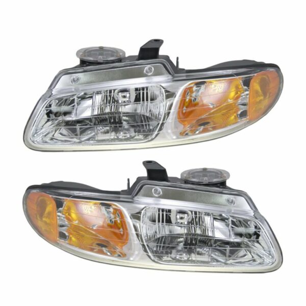 Headlights Headlamps Left & Right Pair Set for 96-99 Dodge Grand Caravan Voyager