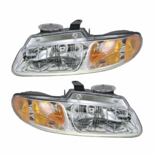 Headlights Headlamps Left & Right Pair Set for 96-99 Dodge Grand Caravan Voyager