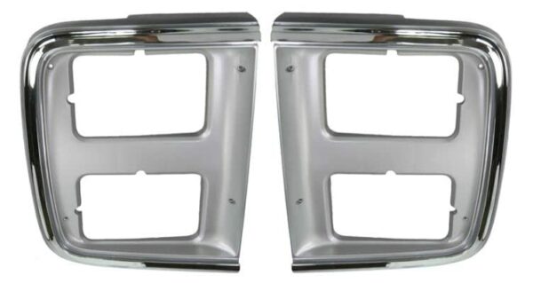 Chrome Headlight Trim Bezel for Dual Headlights Pair Set for 85-91 GMC Chevy Van
