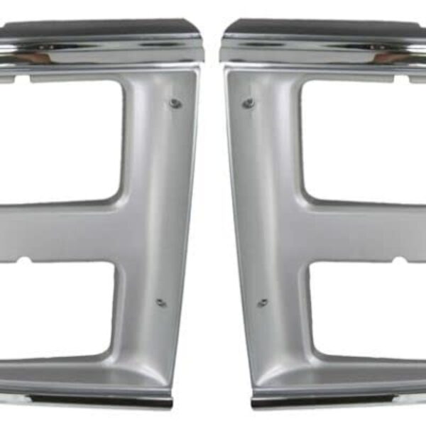Chrome Headlight Trim Bezel for Dual Headlights Pair Set for 85-91 GMC Chevy Van