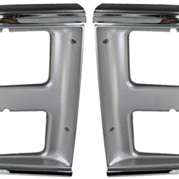 Chrome Headlight Trim Bezel Compatible with Dual Headlights Pair Set Compatible with 85-91 GMC Chevy Van