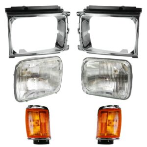 6 Piece Lighting Kit Headlights with Bezels & Corner Lights for Toyota 4Runner Pickup