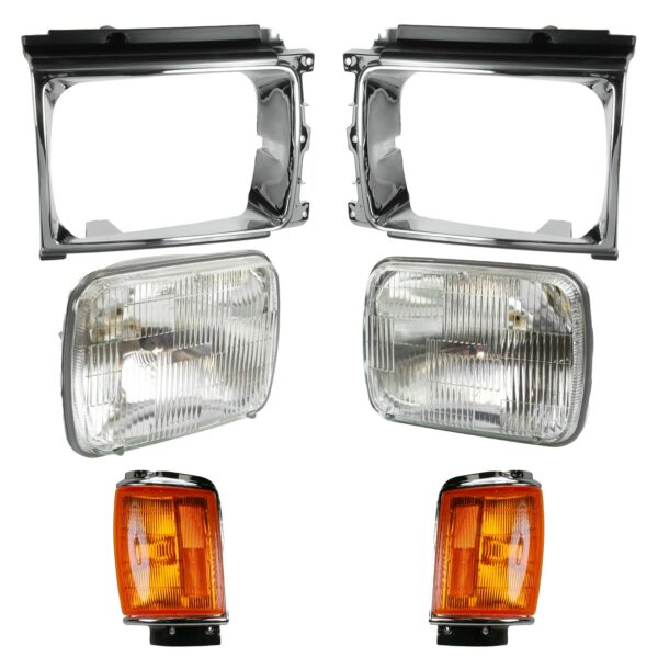 6 Piece Lighting Kit Headlights with Bezels & Corner Lights for Toyota 4Runner Pickup
