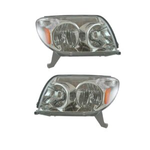 Headlights Headlamps Left & Right Pair Set for 03-05 Toyota 4Runner