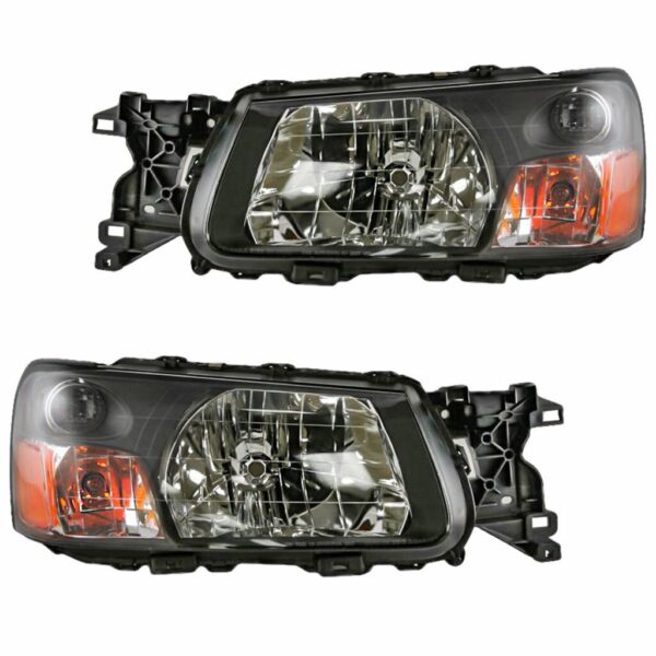 Headlights Headlamps Left & Right Pair Set for 03-04 Subaru Forester