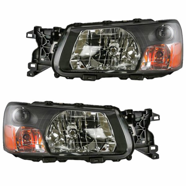 Headlights Headlamps Left & Right Pair Set for 03-04 Subaru Forester