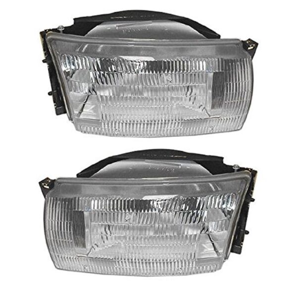 Front Headlights Headlamps Pair Set LH & RH For 93-95 Nissan Quest Villager