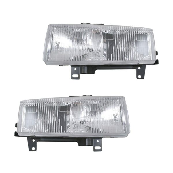 Composite Front Headlights Headlamps Light Lamp Pair Set for 96-02 Chevy GMC Van
