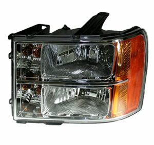 Headlight Headlamp Left Hand LH Driver Side for 07-13 GMC Sierra Pickup Truck
