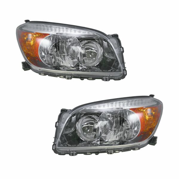 Front Headlights Headlamps L&R Pair Set for 06-08 Toyota Rav4 Rav-4 Sport Model