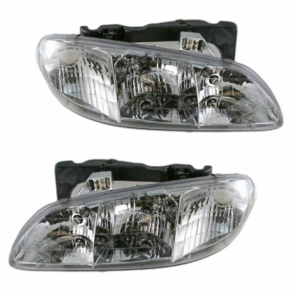 Headlights Headlamps Pair Set for 96-98 Pontiac Grand Am