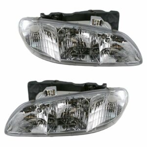 Headlights Headlamps Pair Set for 96-98 Pontiac Grand Am
