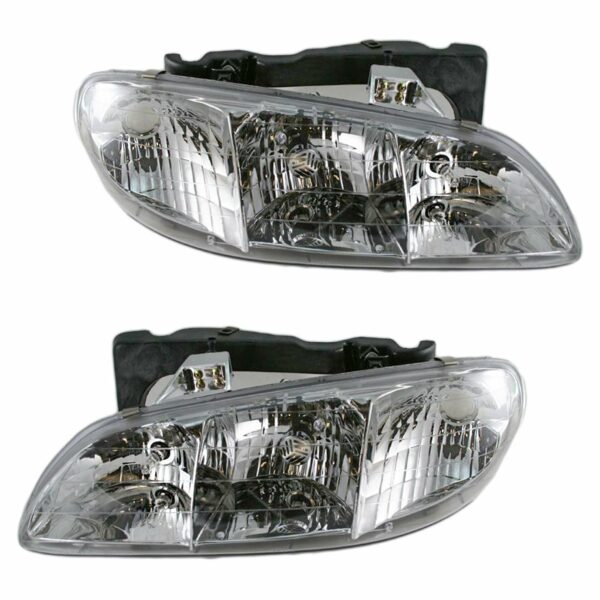 Headlights Headlamps Pair Set for 96-98 Pontiac Grand Am