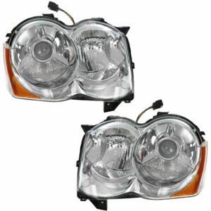HID Xenon Headlights Headlamps Left & Right Pair Set for 08-10 Grand Cherokee