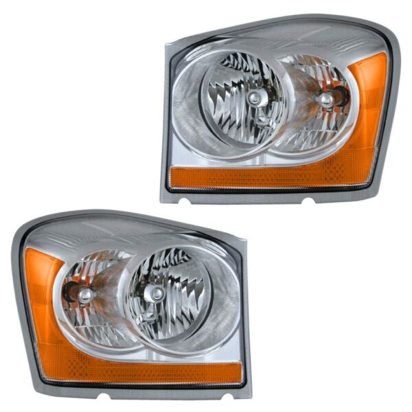 Headlight Headlamp Head Light Lamp Left & Right Pair Set for 06 Dodge Durango