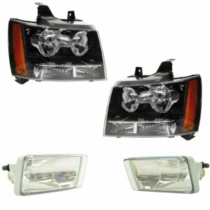 Headlight Fog Driving Light Lamp LH RH Kit Set of 4 for Chevy Suburban Tahoe