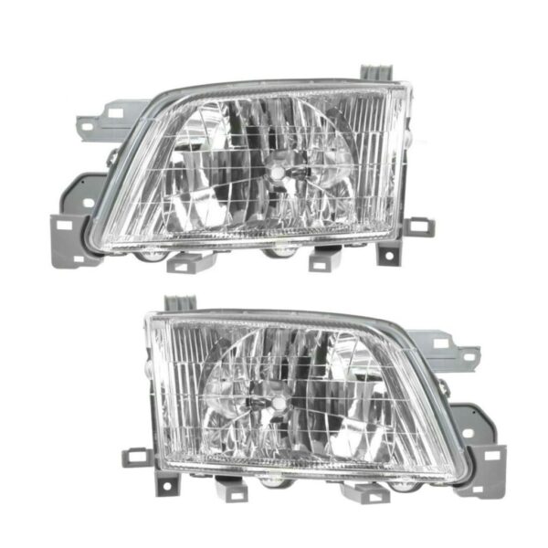 Headlights Headlamps Pair Set Left LH & Right RH for 01-02 Subaru Forester