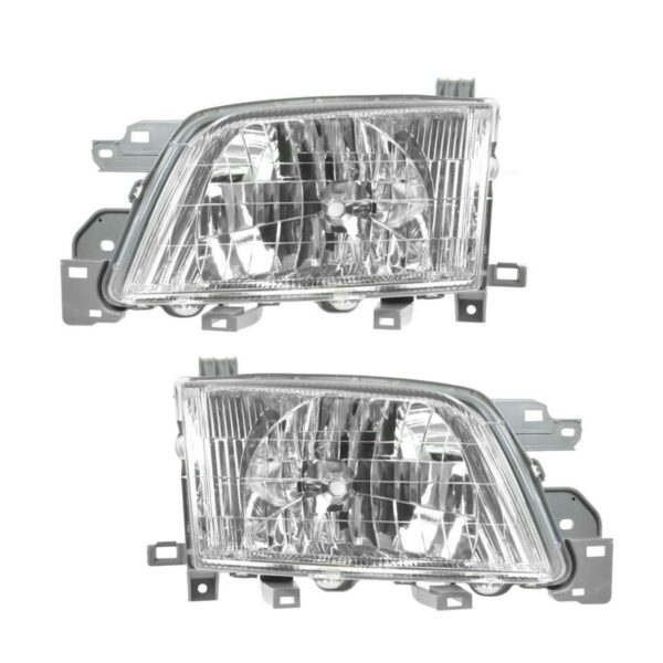 Headlights Headlamps Pair Set Left LH & Right RH for 01-02 Subaru Forester