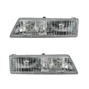 Headlights Headlamps Left & Right Pair Set for 95-97 Mercury Grand Marquis