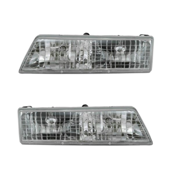 Headlights Headlamps Left & Right Pair Set for 95-97 Mercury Grand Marquis
