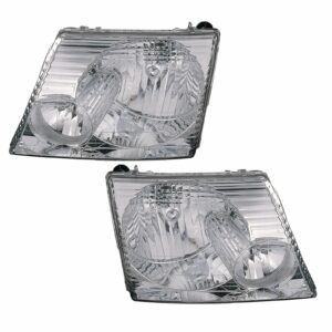 Headlights Headlamps Pair Set of 2 Kit for 02-05 Ford Explorer 4DR 4 Door