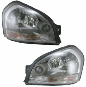 Headlight Headlamp w/ Clear Turn Signal Pair Set of 2 for 05-08 Hyundai Tucson