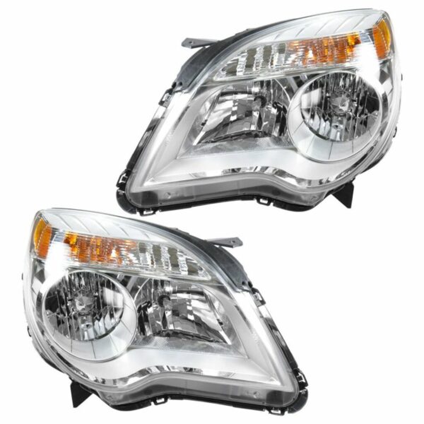 Headlight Headlamp LH & RH Pair Set of 2 for 10-13 Chevy Equinox LT & LS