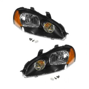 Headlights Headlamps Left & Right Pair Set for 03-05 Dodge Stratus 2 Door Coupe