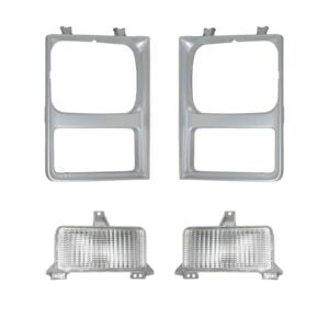 Headlight Lamp & Bezel Parking Light Kit Set of 4 Compatible with 85-88 Chevy GMC Pickup SUV