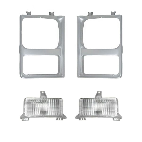 Headlight Lamp & Bezel Parking Light Kit Set of 4 Compatible with 85-88 Chevy GMC Pickup SUV
