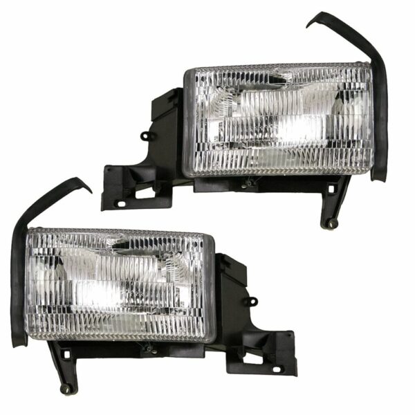 Headlights Headlamps Left & Right Pair Set for Dodge Ram Pickup Truck