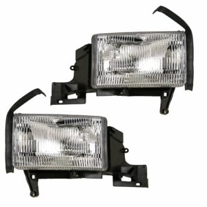 Headlights Headlamps Left & Right Pair Set for Dodge Ram Pickup Truck