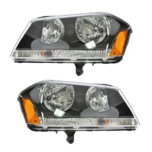 Headlights Headlamps Left & Right Pair Set for 08-10 Dodge Avenger RT