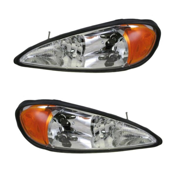 Headlights Headlamps Left & Right Pair Set for 99-05 Pontiac Grand Am