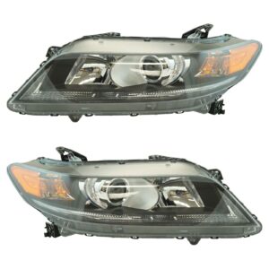 Halogen Headlight Lamp Assembly LH RH Pair for Honda Accord Coupe 2.4L