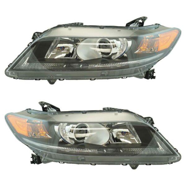 Halogen Headlight Lamp Assembly LH RH Pair for Honda Accord Coupe 2.4L