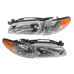 Headlights Headlamps Left & Right Pair Set for 97-03 Pontiac Grand Prix