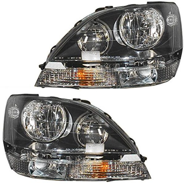 Headlights Headlamps Left & Right Pair Set for 99-00 Lexus RX300